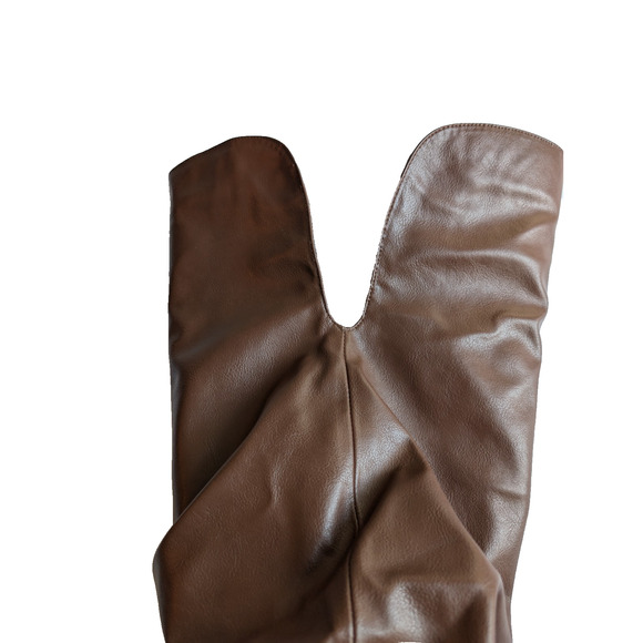 Meya Over the Knee Brown Stiletto Boots Slochy Wide Calf SZ 9.5 - Picture 5 of 8